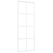 Vidaxl porte coulissante verre esg et aluminium 76x205 cm blanc 151668_1
