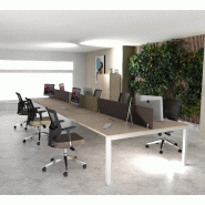 Bureau 6 personnes Tempo - Mobel linea - Alu, Acacia clair, 360_0