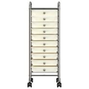 Vidaxl chariot de rangement mobile à 10 tiroirs blanc plastique 320403_1