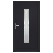 Vidaxl porte d'entrée anthracite 98x190 cm pvc 3187898_1