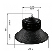 Cloche led pro - 200w - noire -  référence hb200proc1_1
