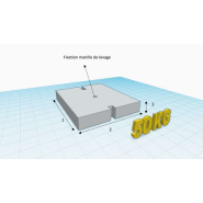 Masse 50 kg pour essai de palans et ponts roulants - 250 x 500 x 90mm - REF2220050_1