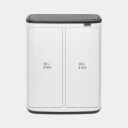 Poubelle tri sélectif Bo Touch Bin - 2 x 30 litres - White - Brabantia - 60L - Acier, Garantie 10 ans_1
