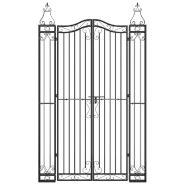 Vidaxl portail de jardin noir 121x8x200 cm fer forgé 363434_1