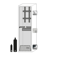 Armoire de stockage intérieure pour bouteilles de gaz G-ULTIMATE-90 - Modèle G90.205.060.2F - Réf 30678-005-30682 - Conforme NF EN 14470-2_1