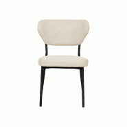 Duko - Chaise empilable en tissu beige_1