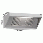 Hotte murale inox statique 1m40 avec filtre et éclairage | Profondeur 700 mm_1