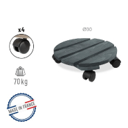 Roule-plante en bois rond anthracite - modèle Basics - diamètre 30 cm_1