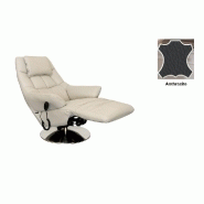 Fauteuil relax électrique KILLEM - bi-moteur, coloris anthracite, piètement pivotant en inox - confort et design élégant_1