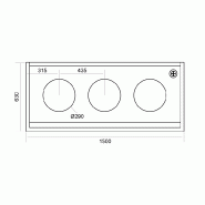 Fourneau wok 3 bruleurs l1500 asia i  BERTRAND - jumbo_1