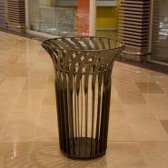 Poubelle publique 106nouveau - Fima - corbeille individuelle ou à trois bacs avec plateaux métalliques peints_1