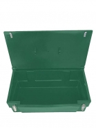 Bac de stockage alimentaire 100L - grenouillères cadenassables - polyéthylène haute densité - vert - Plast'Up Rotomoulage_1