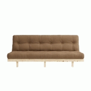 Banquette convertible futon LEAN en pin massif - coloris mocca - couchage 130 x 190 cm - Karup_1