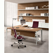 Bureau d'angle X9 avec pieds coloris blanc - Officity - 192, Droite, Orme gris_0