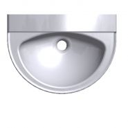 Lave-mains monobloc autoportant de face Optima 550 x 400 - Gel Coat antibactérien - Résine minérale renforcée_1