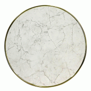 Plateau cerclage laiton Topalit Ø blanc marbré - BLANC_1