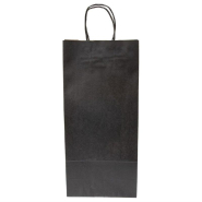 Sac 2 bouteilles poignées torsadées kraft noir 18+10x39cm - par 250_1