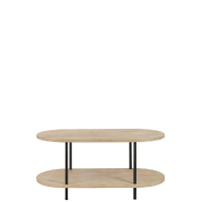 Table basse Datoa - 2 plateaux en bois de manguier et piétement en fer - Style épuré et robuste_1