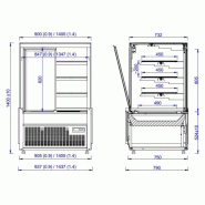 Vitrine réfrigérée 4 faces vitrées 1.4 NERO 7486.0095 Combisteel_1