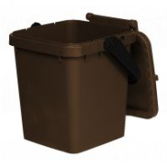 Bio-seau composteur 20L - Polypropylène - Marron RAL 8014 - Couvercle perforé et poignée pliante_1