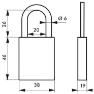 Cadenas à clé Cobble 38 mm noir - Aluminium anodisé - Double verrouillage et protection anti-crochetage_1