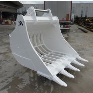 Godet squelettes et claire-voie WGS055-100 - Trevibenne - 1000 mm - Lame Hardox 400 avec dents à pénétration_1