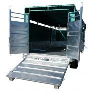 Remorque agricole Mazeron avec caisse étanche et largeur intérieure 2,25m