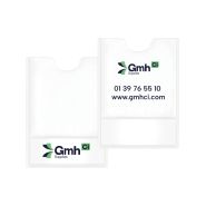 Pochette adhésive personnalisée - à coller sur pare-brise de véhicule - pour badges parking et identification visiteurs