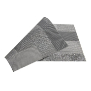 Set de table réutilisable en PVC effet patchwork noir 45x30cm - par 12_1