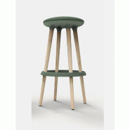 Tabouret haut avec pieds en bois et repose pieds TOP - Vert 710_1