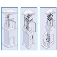 Élévateur avec portes battantes en tôle d'acier galvanisé