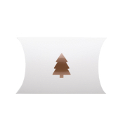 Boite en forme de petit coussin - sur mesure en papier cartonné avec fenêtre sapin de Noël - Quantité minimale 50 pcs_1