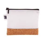 Trousse de maquillage personnalisée - zippée en polyester RPET 600D et liège naturel - Impression sublimée_1