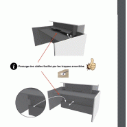 Banque d'accueil avec étagère intégrée Avant - Ofitres - 157, Blanc, Gauche, Oui, Gris brillant_1