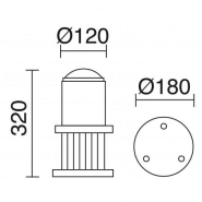 Borne lumineuse Cok IP55 E27 - 70W max - Aluminium anthracite - Hauteur 32 cm_1