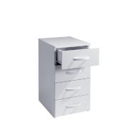 Caisson de bureau - 4 tiroirs - L35,4xP44,7xH68,8cm - Blanc - Bois_1