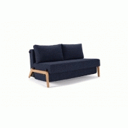 Canapé design Cubed 02 Wood convertible - Lit 160x200 cm - Tissu Mixed Dance Blue - Innovation Living_1