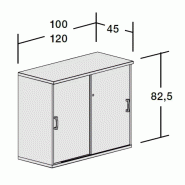 Armoire portes coulissantes mélaminé - 1 étagère -  haut. 81 cm (2 largeurs au choix) So Madrid_1