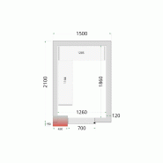 Chambre froide négative CRNF1521 Blanc 1500 x 2100 x 2200 mm TEFCOLD_1