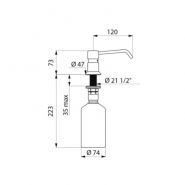 Distributeur de savon liquide - Delabie - sur gorge - réf. 729512 - antivandalisme - laiton chromé - compatible gel hydroalcoolique_1