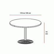 Table ronde pieds chromé Rock- Mobel Linea - 130, Zebrano, Gris_1