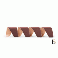 Banc d'accueil ADN tapissé - True Design - Anthracite, 4 places_1