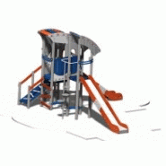 Structure de jeux combinée 2 tours - Gamme Pilotis - Modèle PI21502I - Créa Équipements_1