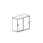 Armoire basse unie - Portes coulissantes LAGO - L100 x H82,5 cm - Bois mélaminé - Disponible en plusieurs coloris_1