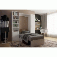 Lit escamotable blanc Dynamo Sofa - Canapé intégré marron - Couchage 90x200 cm - L : 205 cm_1