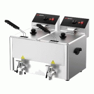 Friteuse électrique double 2 x 8L - avec robinet de vidange | GGM_1