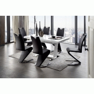 Lot de 2 chaises ALBI - tissu noir - piètement tube chrome - design chic et moderne_1