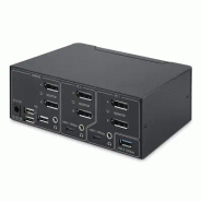 Switch KVM DisplayPort 2 Ports, 8K 60Hz / 4K 144Hz, DP 1.4, 2 Ports USB 10Gbps, 4 Ports USB HID, Com_1