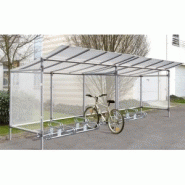 Abri vélo semi-ouvert - structure en aluminium anodisé - bardage en polycarbonate alvéolaire traité anti-UV_1