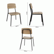 Chaises Beaufort en bois noyer et acier noir - Empilables - Lot de 2 - FU524 | Bolero_1